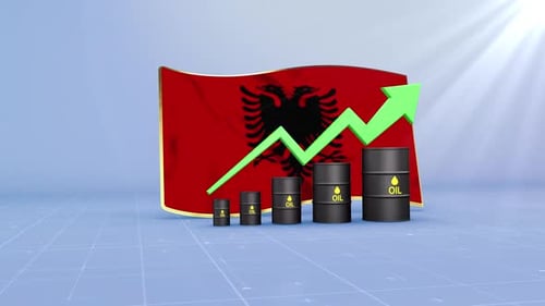 Albania Oil Revenue And Reserves Growth With Rising Green Arrow