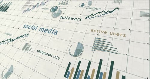 Social Media Analytics Data Grid with Animated Graphs