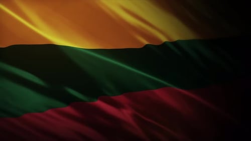 Animated Waving Flag of Lithuania Background