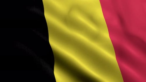Realistic Belgium National Flag Waving Fabric Animation