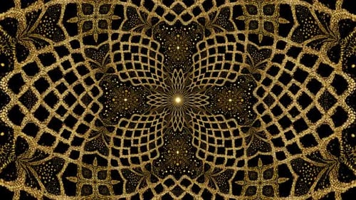 Golden Color Mesh Pattern Ornament Texture Seamless Loop