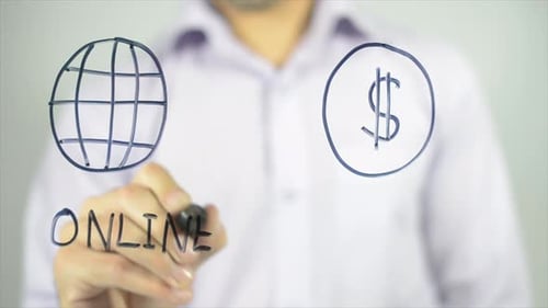 Pagamento on-line, escrita na tela