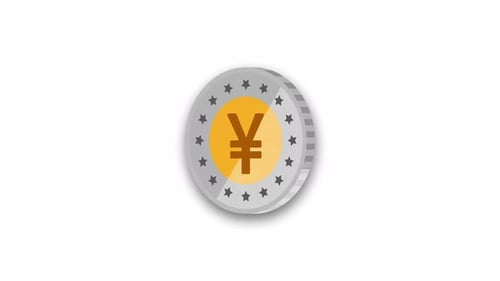 Animated Yen Yuan Currency Coin Loop