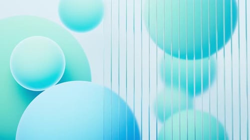 Modern Abstract Blue Spheres and Lines Looping Background