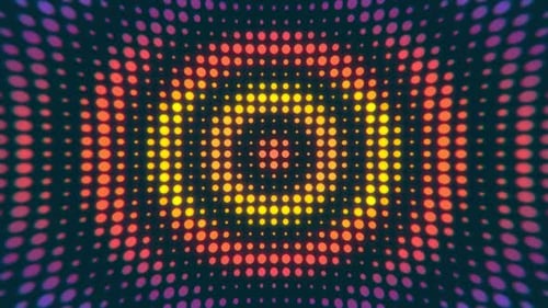 Colorful Pulsating Dot Grid Abstract Background