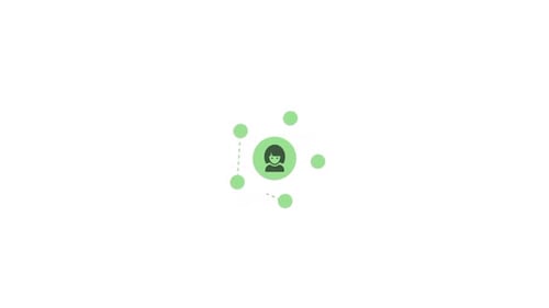 Flat Design Animated User Icon Connecting to Network Circles