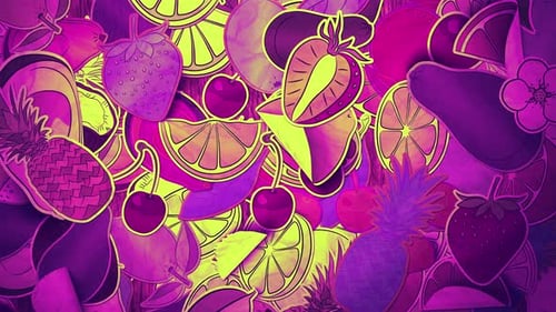 Fruit Themed Stickers Collage Background