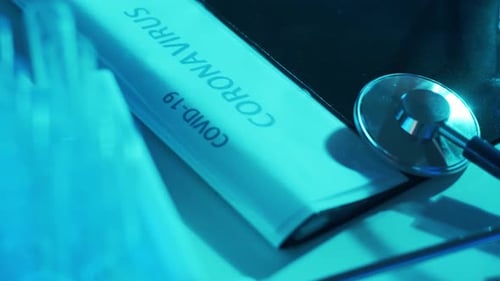 Closeup of Scientific Laboratory in Hospital Epidemic Disease Healthcare Vaccine Research and