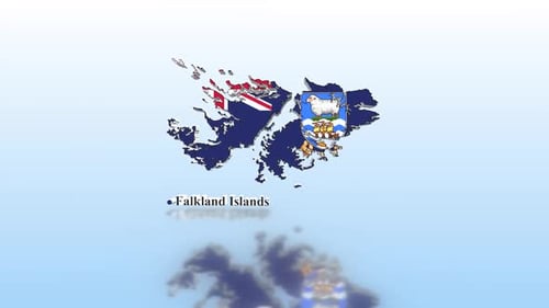 Carte des îles Malvinas avec drapeau