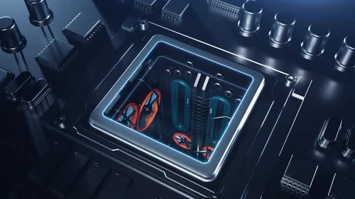 Futuristic Processor Reveal Logo Intro Animation