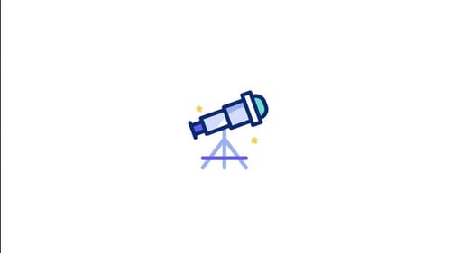 Animiertes Teleskop-Symbol