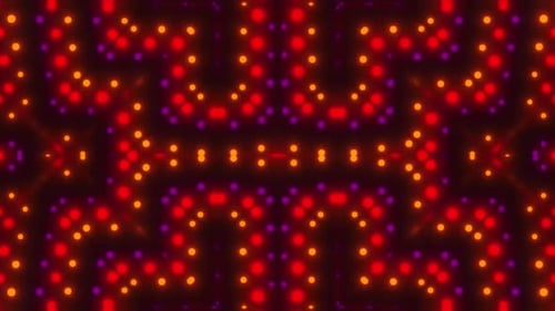 Abstract Glowing Geometric Dots Kaleidoscope Pattern