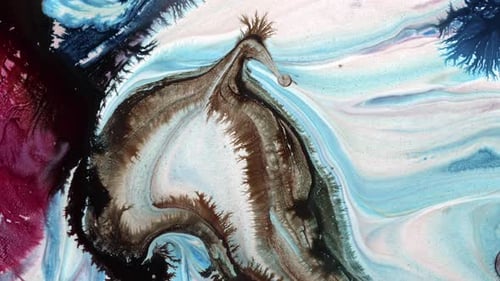 Gouttes d'encre et formes surréalistes étalées sur la surface de fond 15