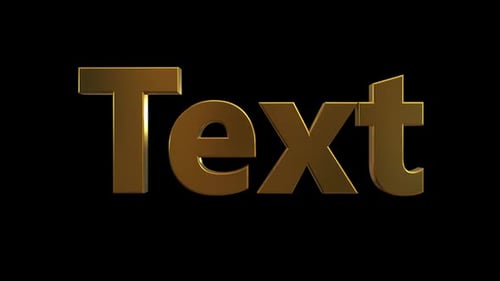 Gold Text 3D Loop Alpha