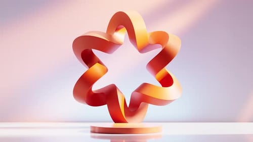 3D Geometric Star Shape Abstract Rotation Animation