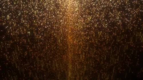Golden Glitter Particles Falling Down Abstract Background
