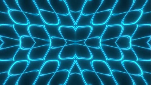 Abstract Neon Blue Geometric Lines Loop Background