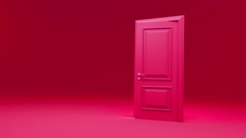 Opening Door Revealing Bright Light Minimalist Animation
