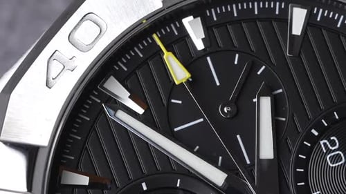 Close Up of Silver Wristwatch Moving