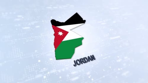 Animated Jordan Map with Flag and Country Name Reveal