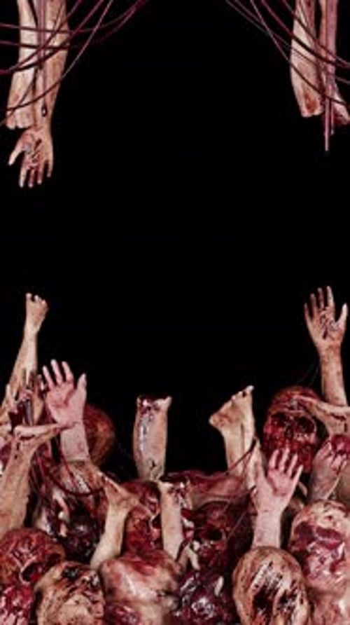 Gory Dismembered Body Parts Halloween Animated Background