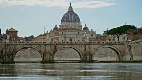 St Peter's Basilica Sant Angelo Bridge Vatican Rome Italy
