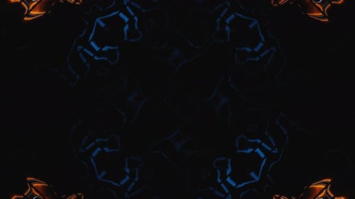 Animación abstracta de cuadrados naranjas y azules en Flash Vj Loop