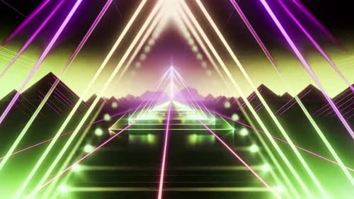 Die Neonpyramide steigt zum lebendigen Himmel auf