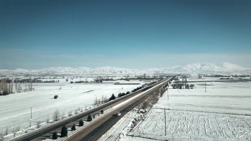 Highway to Antalya in Mountainous Area in Winter Turkey