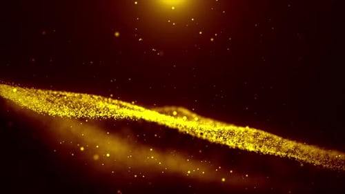 Abstract Golden Particle Wave Shimmering Background