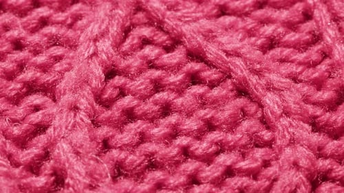 Knitted Warm Red Sweater or Scarf Macro Close Up Texture Cozy Warm Composition of Wool Fabric