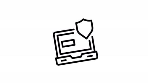 Animated Digital Security Laptop Icon