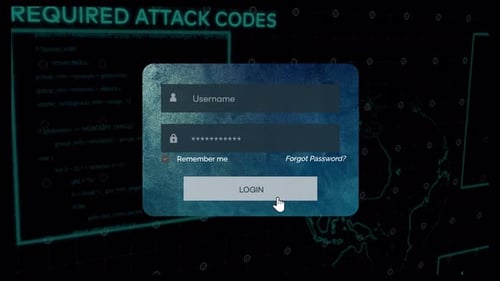 Interface de hacker de senha de login