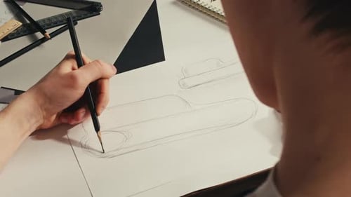 Close Up of Designer Sketching Product Ideas