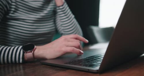 working, typing on - at home