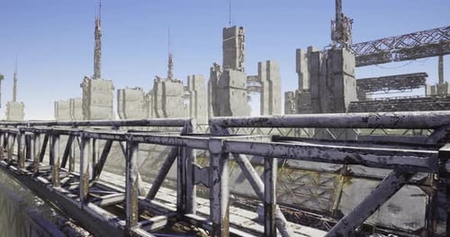 Futuristic Architecture in an Industrial Landscape