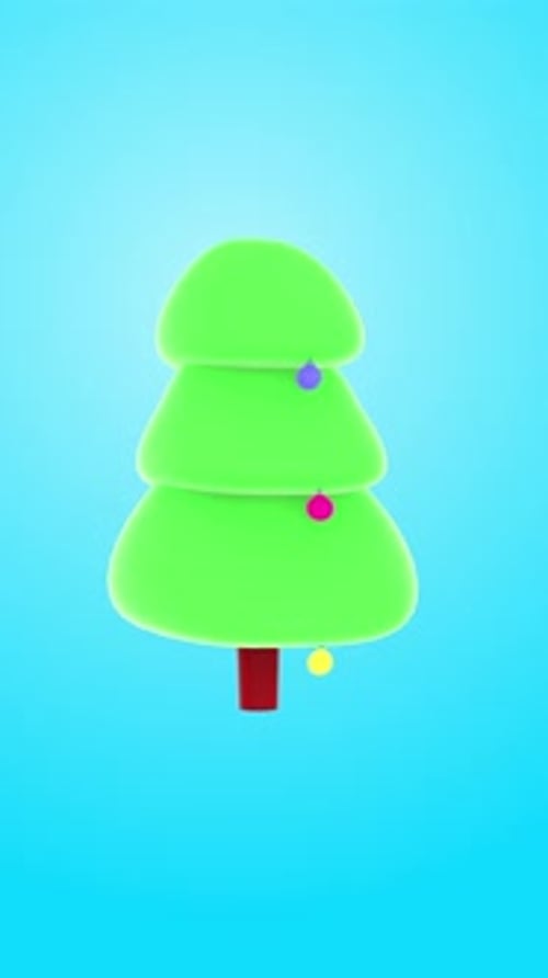 Decorative Christmas Tree with Twinkling Lights Animation