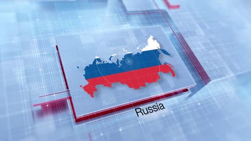 Modern Digital Russia Map Broadcast Display