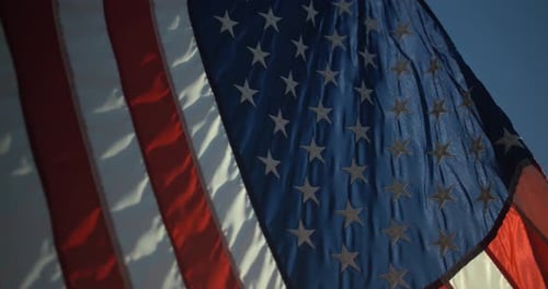 American Flag Waving Symbolizing Freedom, Patriotism