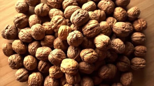 Pile of Walnuts in Close Up Shot
