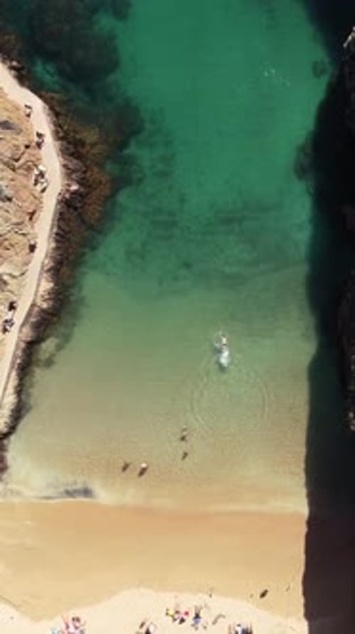 Vertical Video of Berlengas Island in Peniche, Portugal. Travel Destination. Beach Holidays