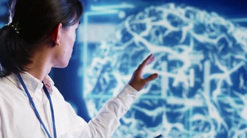 Computer Scientist Working with AI