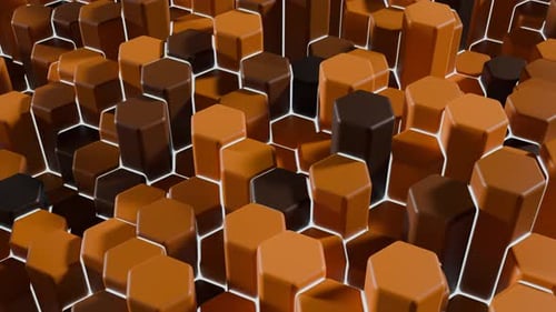 3d Animated Background of Hexagons in a Loop Satisfying Video