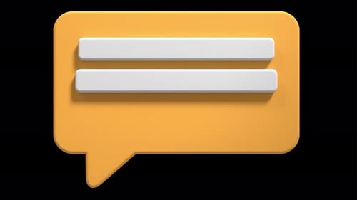 3D speech bubble animation. Empty speech bubble animation. Social media notification icon