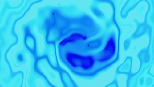 acuarela animada con giro abstracto, movimiento brillante, fondo líquido cian y azul