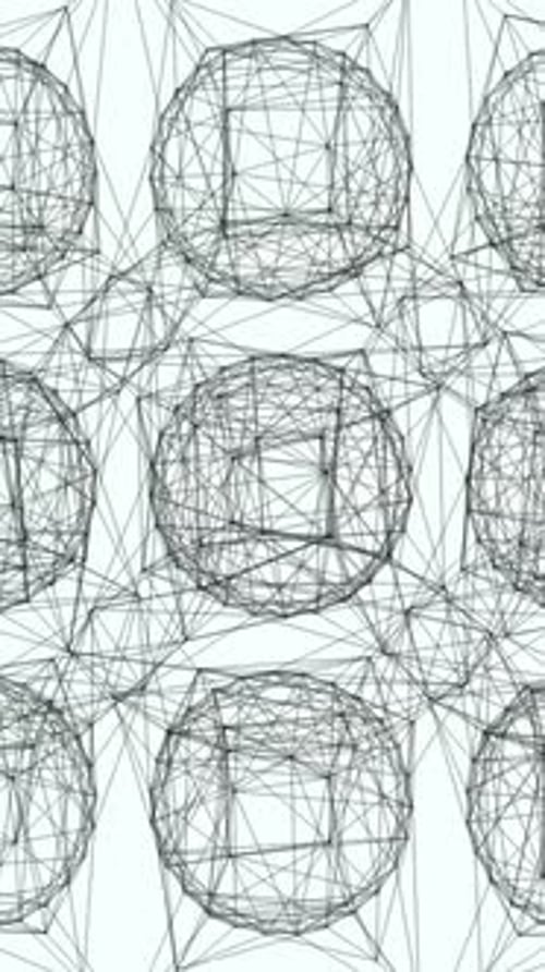 An Intricate Network of Geometric Spheres and Intersecting Lines Creates a Unique Visual Composition