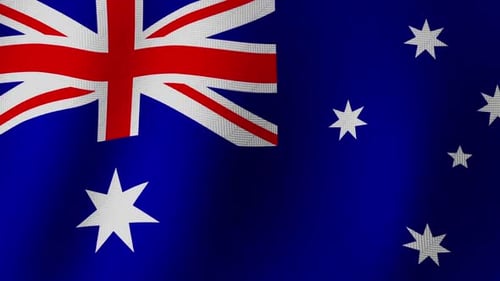 Natural Waving Australian Flag Animation