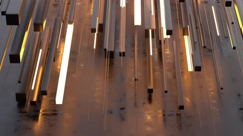 Abstract Glowing Vertical Bars Loop Background