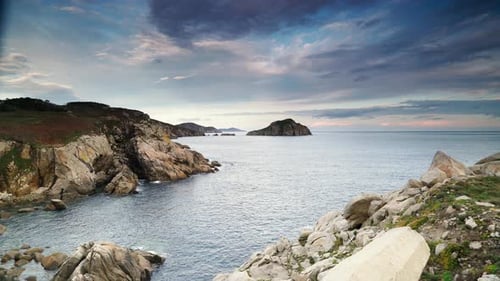 Sea Coast Landscape in Galicia Spain