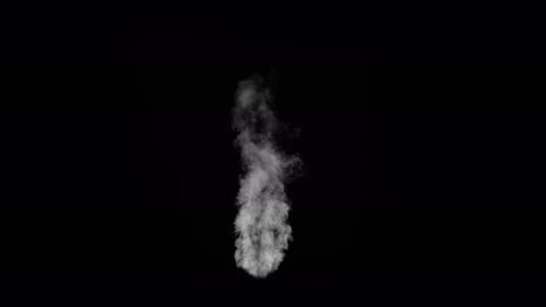Fume Collection: Smoke bellowing from middle in bottom to give way to tall plumes on black backgroun